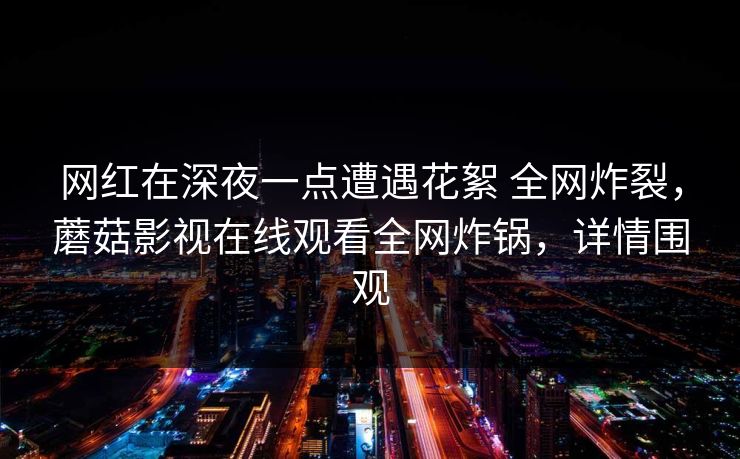 网红在深夜一点遭遇花絮 全网炸裂，蘑菇影视在线观看全网炸锅，详情围观